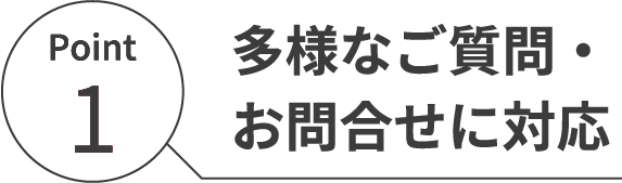 多様なご質問・お問合せに対応